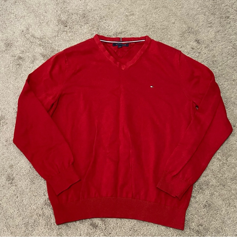 Tommy Hilfiger Combed-Cotton V-neck Sweater